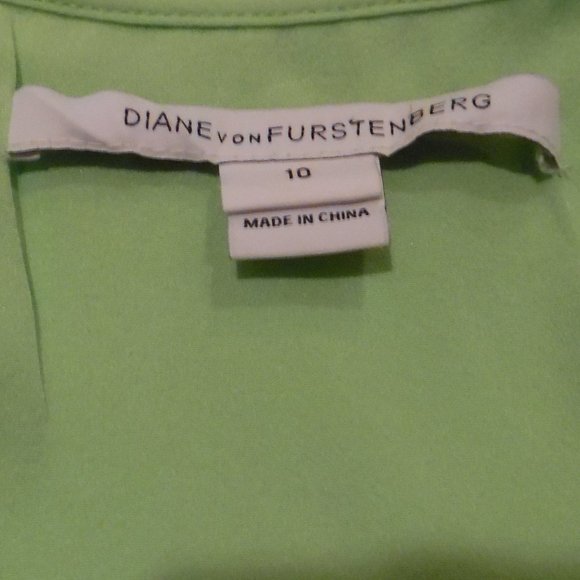 Diane Von Furstenberg Silk Green Cheryl Tank 10 L - Picture 8 of 8